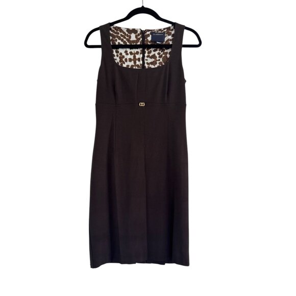 Class by Roberto Cavalli Women's Brown Gold RC Logo Knee Length Dress Size 8 - Picture 1 of 13